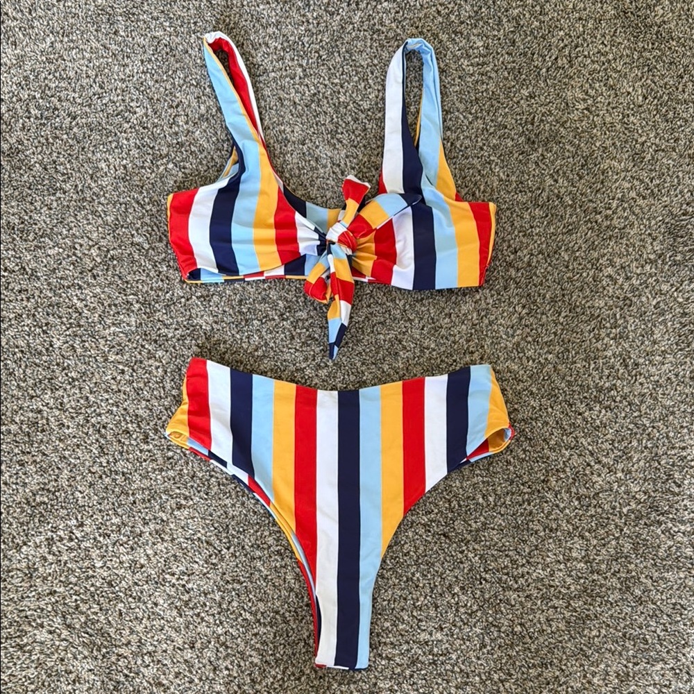 Colorful Striped Women’s Bikini Size M
